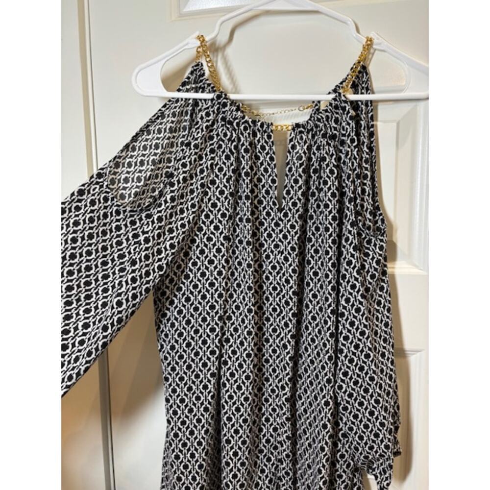 Michael Kors Top with Gold Chain Accents - Womens L - Picture 5 of 8